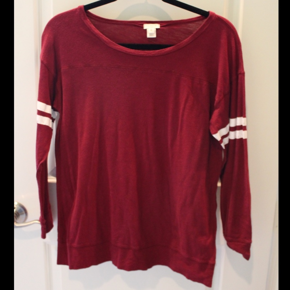 Maroon Striped J. Crew Shirt